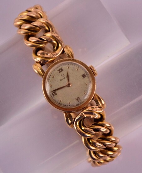 OMEGA Bracelet montre de dame en or jaune 750/1000 à...