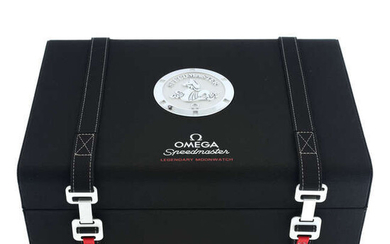 OMEGA - a complete Speedmaster Legendary Moonwatch watch box with two watch straps.