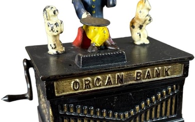 ORGAN MECHANICAL BANK - CAT & DOG