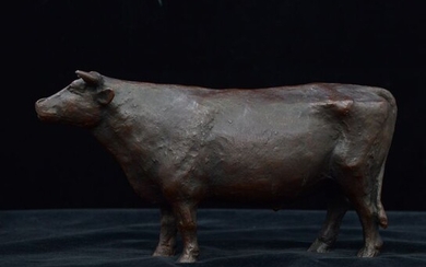 Okimono (1) - Bronze - Kome Naoichi“米治一”（1897-1991） - Bronze buffalo sculpture with artist's signature，Large size - Japan - Shōwa period (1926-1989)