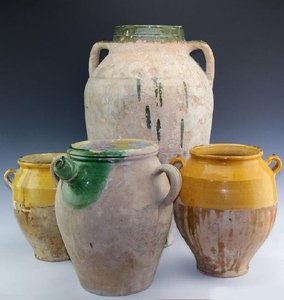 Old Italian Ceramic Pottery Stoneware Vessel Vase