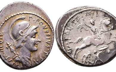 P. Fonteius P.f. Capito, Rome, 55 BC. AR Denarius (20 mm, 4.16 g).