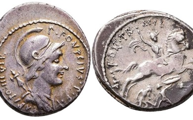P. Fonteius P.f. Capito, Rome, 55 BC. AR Denarius (20...