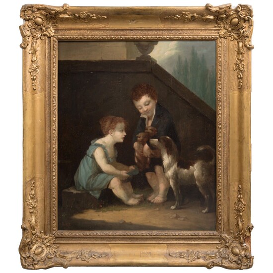 PIERRE PAUL PRUD'HON (Cerchia di) Bambini con cuccioli