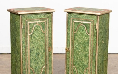 PR., 18TH C. ITALIAN FAUX MARBLE PAINTED CABINETS
