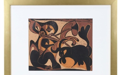 Pablo Picasso Linocut "Picador Goading Bull," 1962