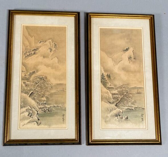 Pair of Japanese Ink Landscapes