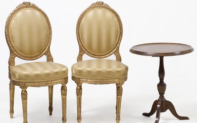 Pair of Louis XVI style chairs, France, 20th century