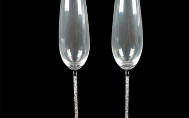 Pair of Swarovski Crystal Stemware, Toasting Flutes
