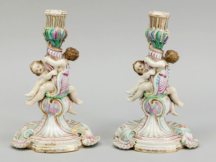 Pair of candlesticks, 20th c., mode