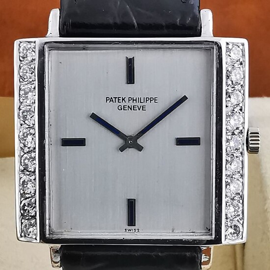 Patek Philippe - Manuel Winding Solid White gold 18K / 0,750 with 18 Pieces diamonds - Ref. 3578/1 - Men - 1970-1979