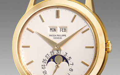 Patek Philippe, Ref. 3448 An extremely fine, rare and well-preserved yellow gold perpetual calendar wristwatch with moon phases
