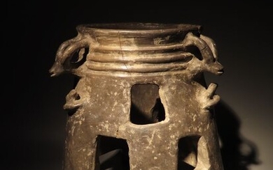 Persian Pottery Unique Khurvin ritual incense burner, Iron age. Ex. Ariadne Galleries NY 1991.