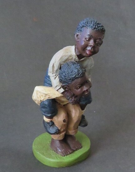 Playing Boys figurine African American 1980s