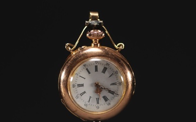 Pocket watch in 18k gold, total weight 26.4 g.