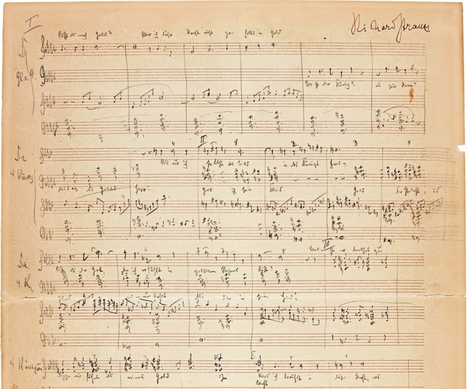 R. Strauss, autograph manuscript of part of "Die Liebe der Danae", Act 1, 1939