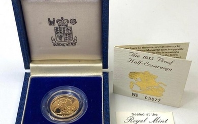 Rare 1985 United Kingdom Proof Half Sovereign Gold Coin
