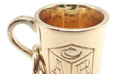 Rare Vintage Tiffany & Co. 18k Yellow Gold ABC Child Baby Cup Charm