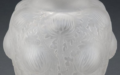 Rene Lalique Clear and Frosted Glass Domrémy Vase, circa 1926