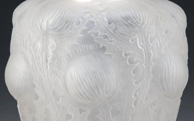 Rene Lalique Clear and Frosted Glass Domr?my Vase, circa 1926