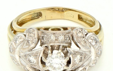 Ring - 14 kt. Yellow gold - 0.36 tw. Diamond (Natural)