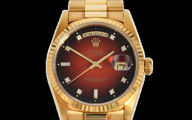 Rolex, Ref. 18238 “Oyster Perpetual” “Day-Date” “Superlative Chronometer Officially Certified”, , so-called “Red Vignette”, (c.) 1995