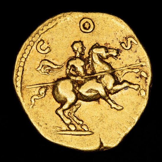 Roman Empire - Aureus - Hadrian (AD 117-138). Rome mint, AD 124-128. COS III / Emperor riding horse - Gold