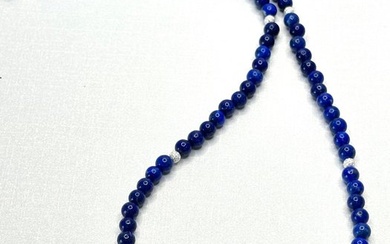 Royal Blue Lapis Lazuli Necklace - Exclusive Piece - Unique Article - Width: 47 cm- 17.4 g
