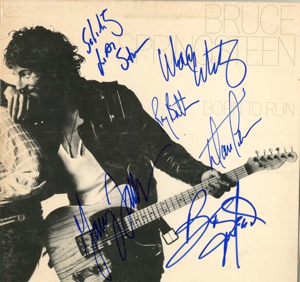 SPRINGSTEEN BRUCE: (1949- ) American Rock Singer & Guitarist. Signed album record sleeve for Born to...