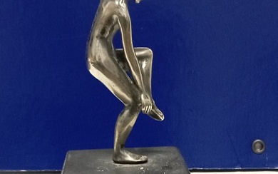 Sculpture, Donna Ellenica Nudo Neoclassico - 10 cm - .800 silver