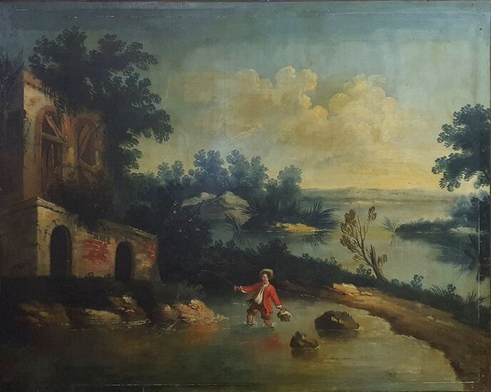 Scuola veneta,,fine del XVII- XVIII secolo - Paesaggio