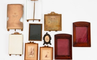 Set of ten photo frames in wood or...