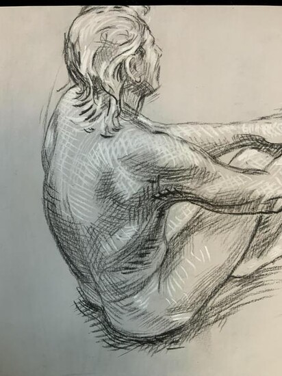 Signed male nude Illustration Paper, after Cadmus