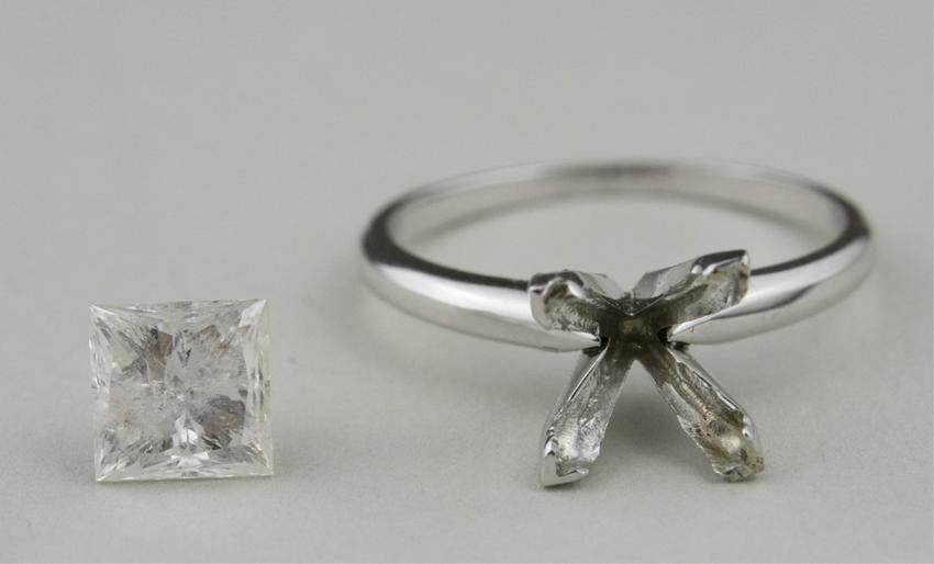 Solitaire Ring & Loose Princess Cut Diamond *