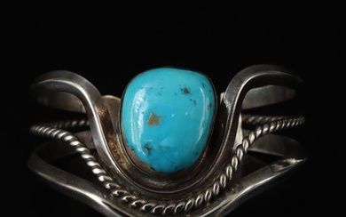 Southwestern Style Sterling Turquoise Cuff Bracelet