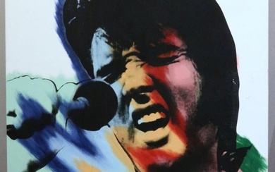 Steve Kaufman (American 1960-2010) "Elvis" Silkscreen