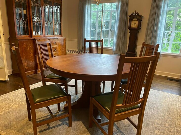 Stickley Cherry Dining Set, Signed
