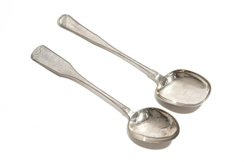 TWO EARLY DANISH SILVER RAGOUT SPOONS 329g