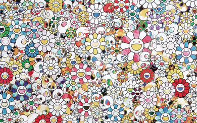 Takashi Murakami, Skulls and Flowers Multicolor. 2012.