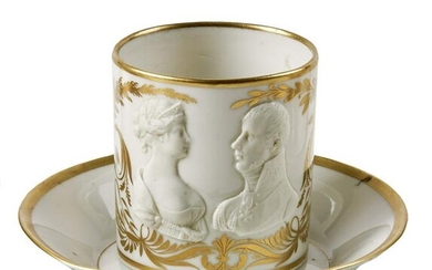 Tasse mit Portrait des preussischen Koenigspaares und