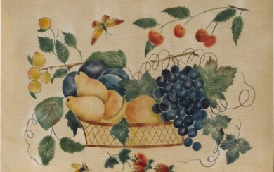 Theorem of Fruit in a Reticulated Basket with Insects, American School, 19th Century