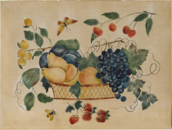 Theorem of Fruit in a Reticulated Basket with Insects, American School, 19th Century