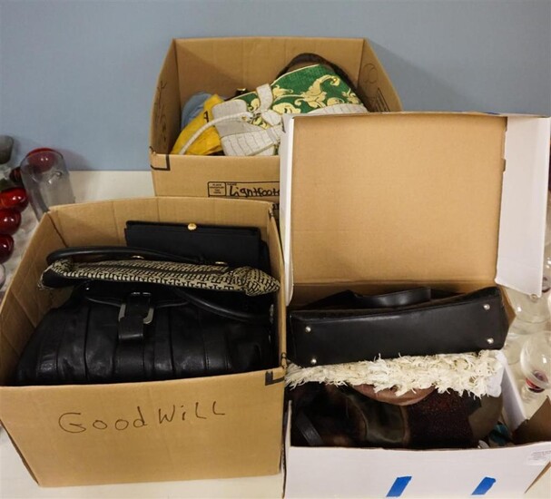 Three Boxes with Purses and Handbags
