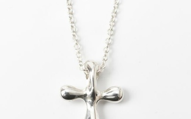 Tiffany necklace pendant silver TIFFANY&Co. Elsa Peretti cross motif