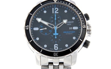 Tissot - a Seastar chronograph bracelet watch. Stainless steel case with calibrated bezel and