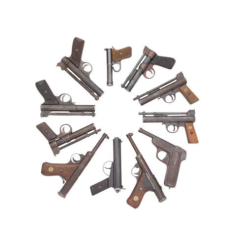 Twelve various .22 & .177 air pistols