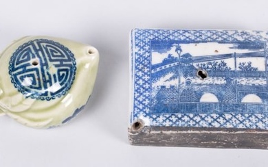 Two Chinese Porcelain Water Droppers