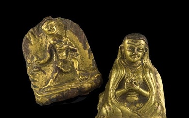 Two Chinese gilt-bronze Buddhas, 18th century or earlier
