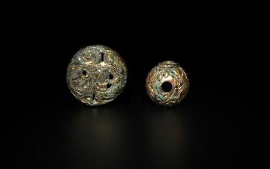 Two Gilt Bronze Decorative Items, Western Han