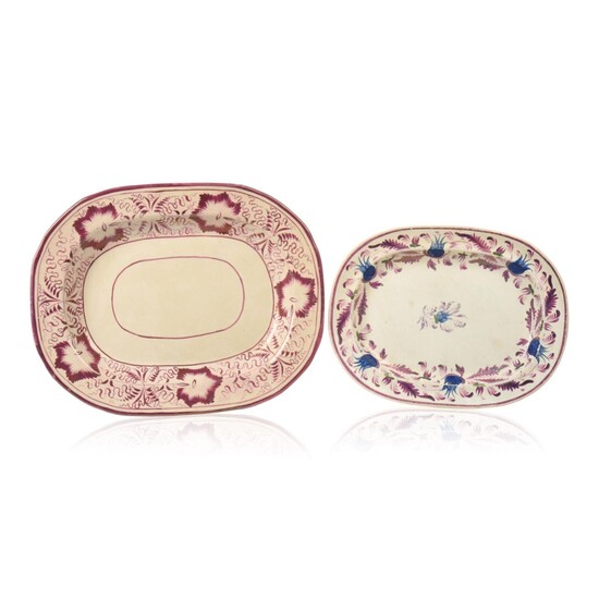 Two Luster Ware Platters.